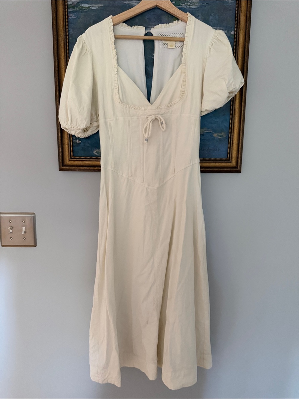 Maeve Anthropologie Corset Linen Midi Dress - Picture 3 of 7